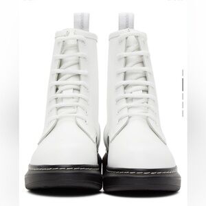 Alexander Mcqueen white hybrid lace-up boots
